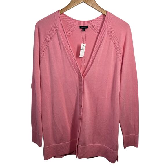 Talbots Cardigan Women Size M NWT Pink Long Sleeve Grandpa Spring 358656 Modest - Picture 1 of 10